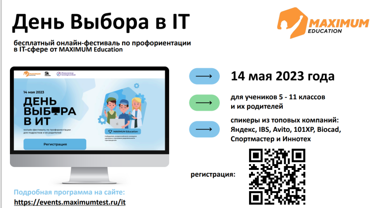 Всероссийский онлайн-фестиваль по профориентации «День выбора в IT».